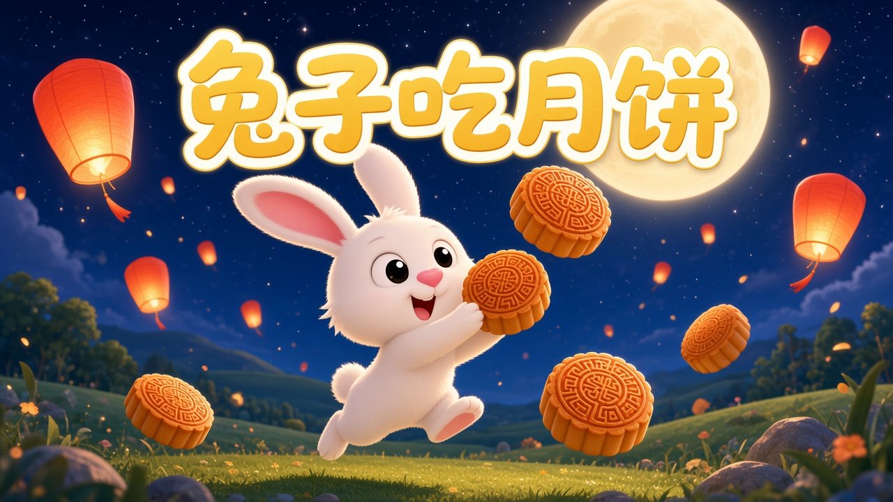 兔子吃月饼
